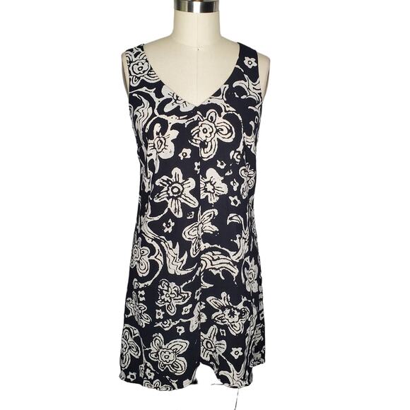 CAbi Padma Black and White Floral Racerback Mini Dress - Picture 1 of 5
